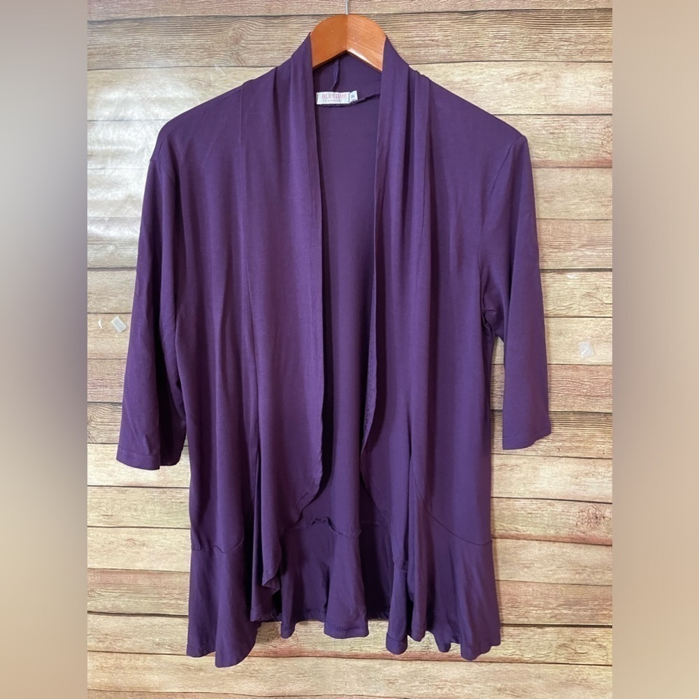 Bluetime Womens Casual Lightweight Open Front Cardigan Soft Draped Ruffle Medium